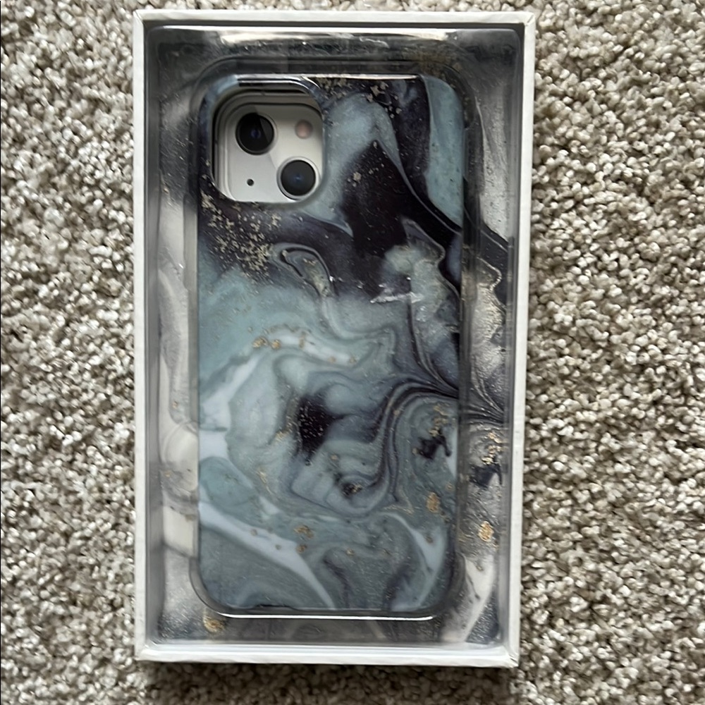NEW!! Marble Design Phone Case - Black and Gray, hold speckle tones. Iphone13